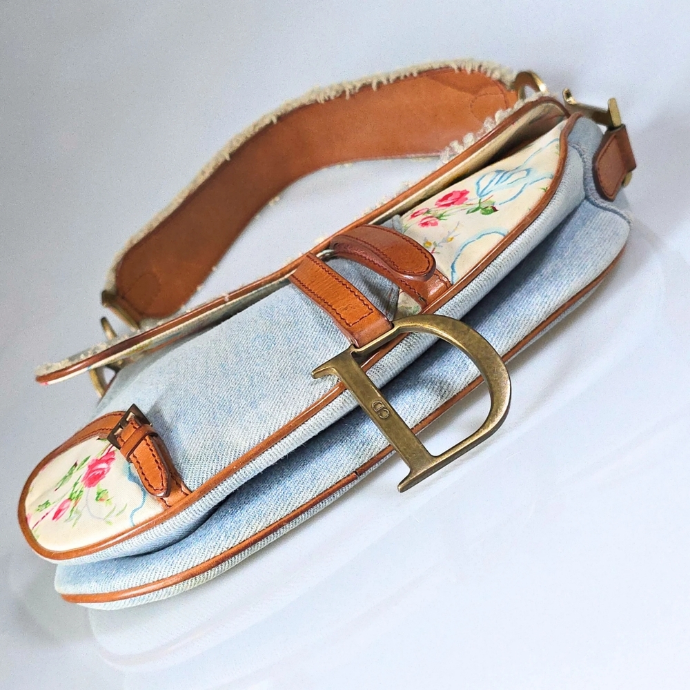 Dior Saddle Bag Denim Shearling - Picture 6 of 15